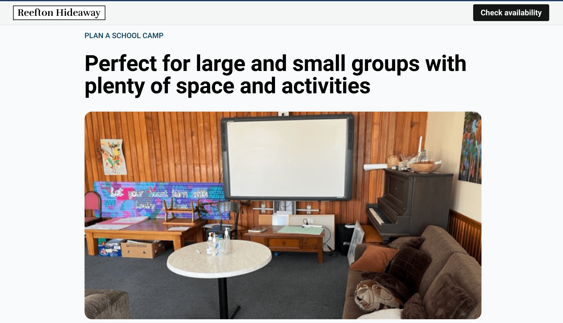 Instead of selling 'friendliness', we sold tangible values: <b>School trips, great customer service, and a spacious group venue</b>.