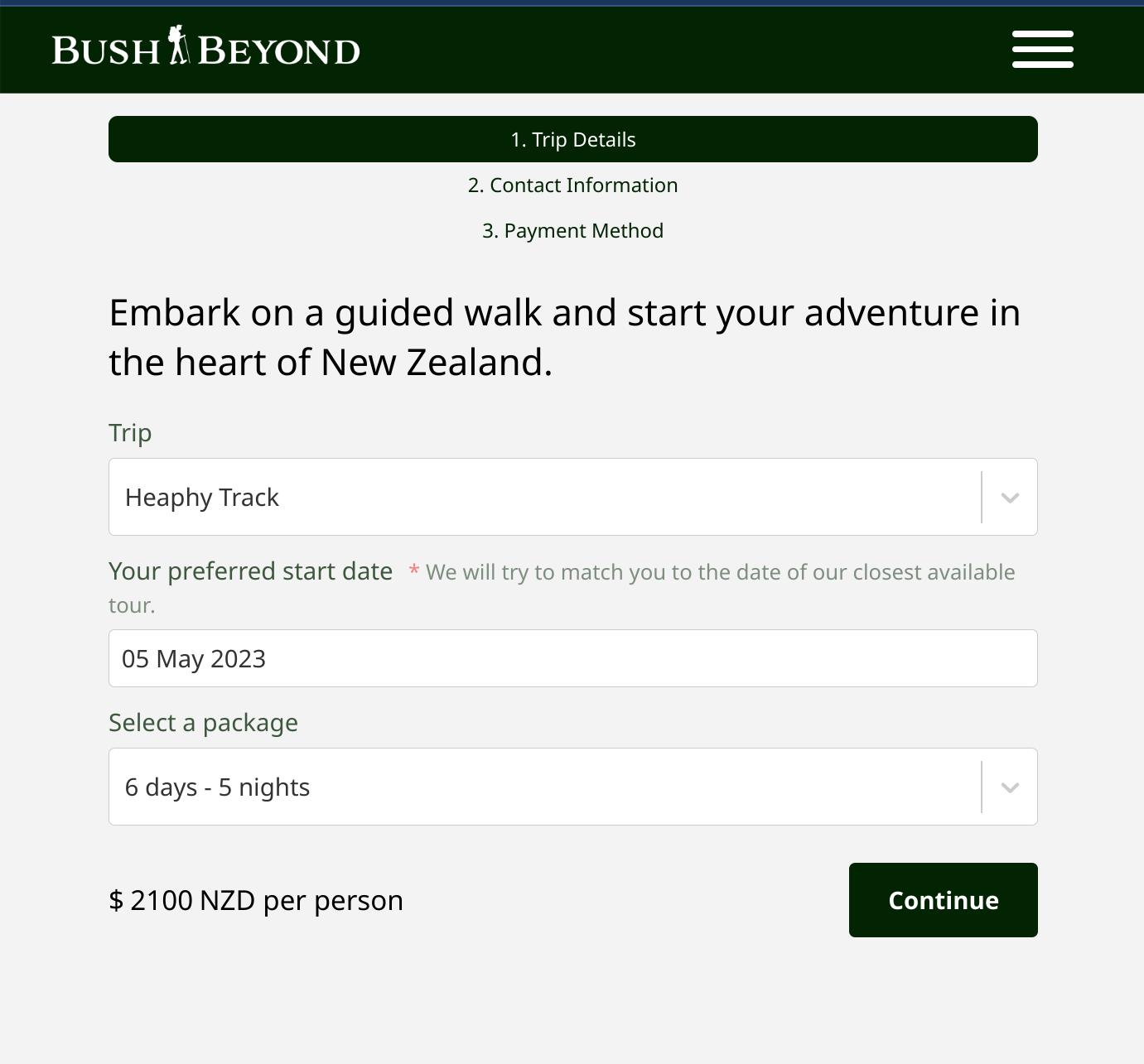 Bush and Beyond lead generation form